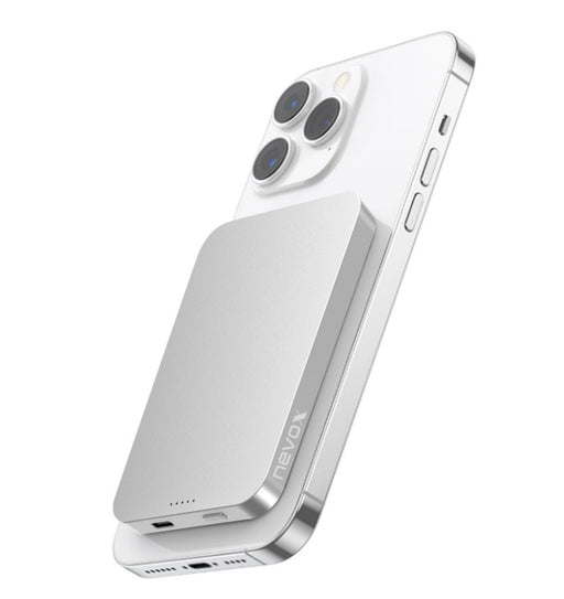 EAN 4250686412925 - nevox PB-2292 batería externa Polímero de litio 5000 mAh Cargador inalámbrico Plata, Blanco imagen 1
