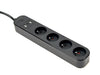 EAN 8716309128490 - Gembird TSL-PS-F4U-01 regleta inteligente 4 salidas AC Tipo F 1,5 m 3 3680 W Negro imagen 3