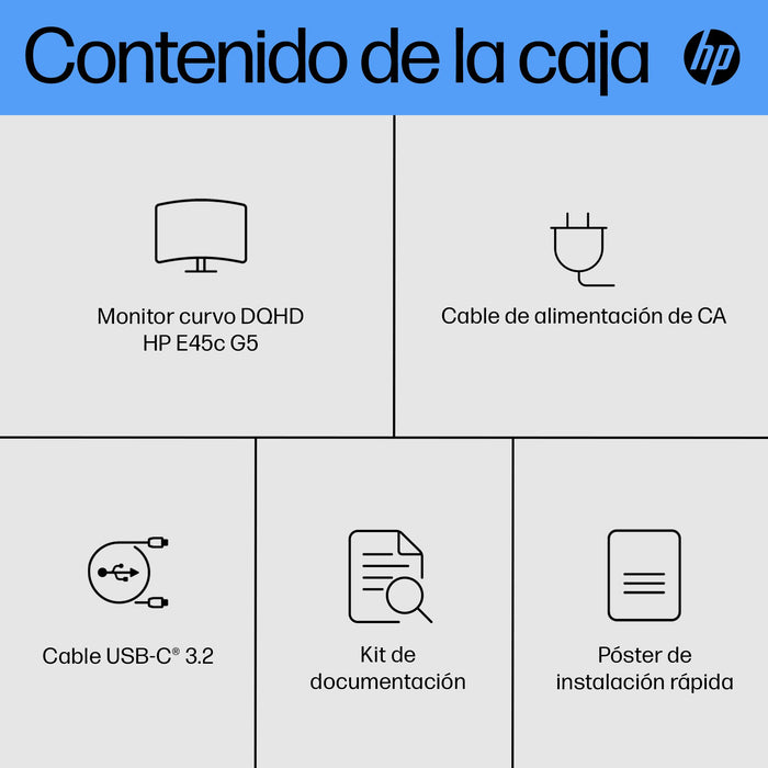 EAN 5715063350898 - HP E45c G5 DQHD Curved Monitor pantalla para PC 113 cm (44.5") 5120 x 1440 Pixeles Dual QHD LCD Negro imagen 4