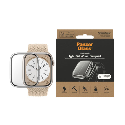 EAN 5711724036590 - PanzerGlass ® Full body Case Apple Watch Series 9 | 8 | 7 | 45mm | Transparent Protector de pantalla 1 pi imagen 2