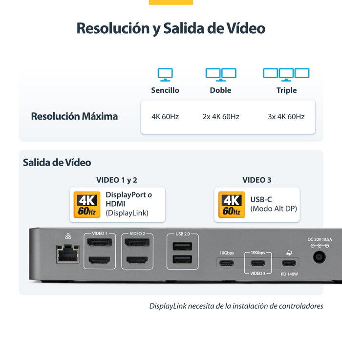 EAN 0065030912945 - StarTech.com DK30C2DPEPRUE base para portátil y replicador de puertos Alámbrico USB 3.2 Gen 1 (3.1 Gen 1) imagen 6