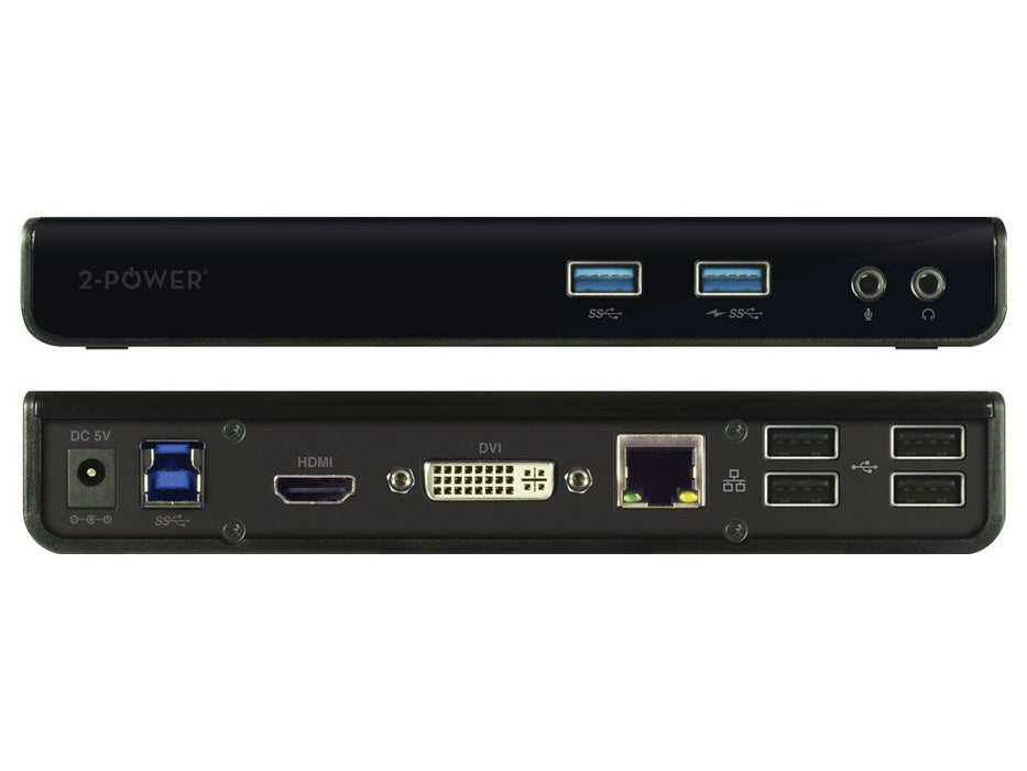 EAN 5055190174340 - 2-Power DOC0101A base para portátil y replicador de puertos Acoplamiento Negro imagen 2