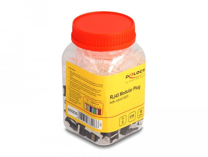 EAN 4043619669066 - DeLOCK 66906 conector RJ-45 Negro, Metálico, Transparente imagen 1