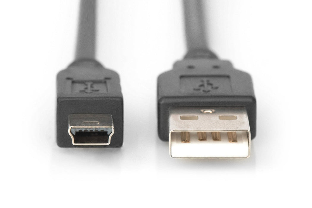EAN 4016032282914 - Digitus AK-300108-030-S cable USB USB 2.0 USB A Mini-USB B 0,48 Gbit/s Negro imagen 2