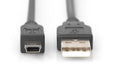 EAN 4016032282914 - Digitus AK-300108-030-S cable USB USB 2.0 USB A Mini-USB B 0,48 Gbit/s Negro imagen 2
