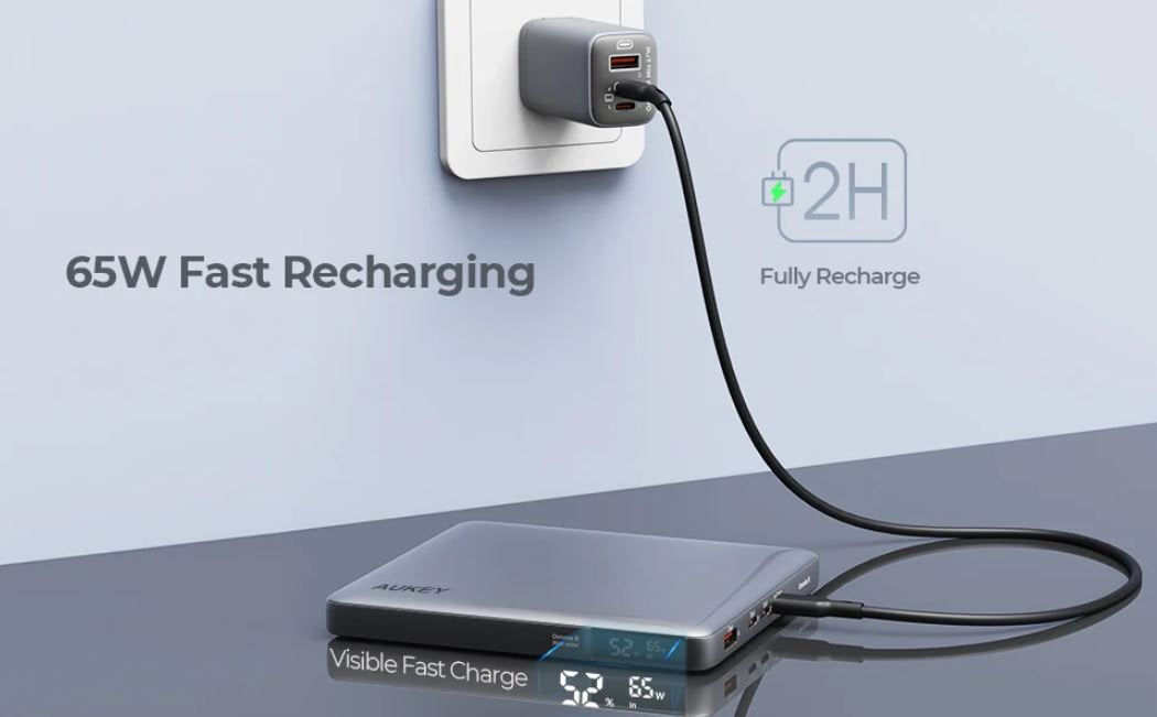 EAN 0689323786442 - AUKEY Powerbank 100W 20000mAh 3xUSB-C PD 3.0 Teléfono móvil Negro Corriente alterna, Encendedor de cigarr imagen 2