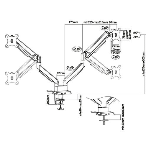 EAN 4043718293100 - InLine 23171B soporte para monitor 43,2 cm (17") Escritorio Negro imagen 1