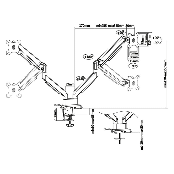 EAN 4043718293100 - InLine 23171B soporte para monitor 43,2 cm (17") Escritorio Negro imagen 1
