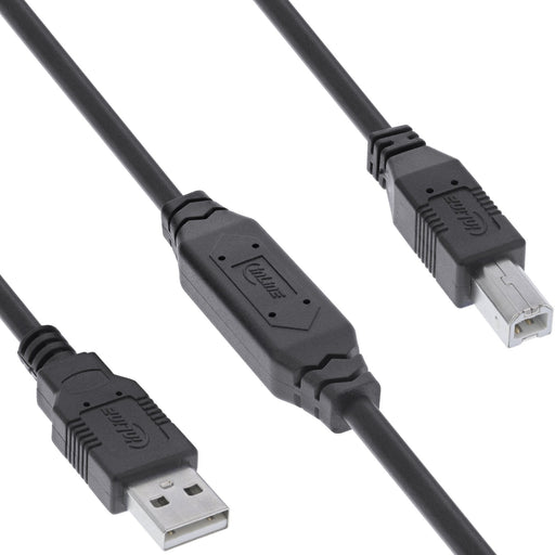 EAN 4043718332946 - InLine 34512A cable USB USB 2.0 15 m USB A USB B 0,48 Gbit/s Negro imagen 1