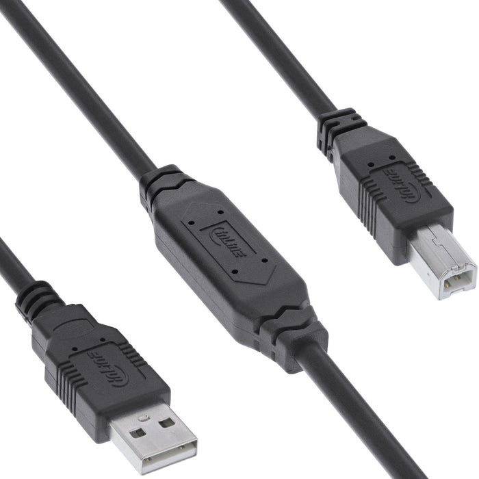 EAN 4043718332946 - InLine 34512A cable USB USB 2.0 15 m USB A USB B 0,48 Gbit/s Negro imagen 1