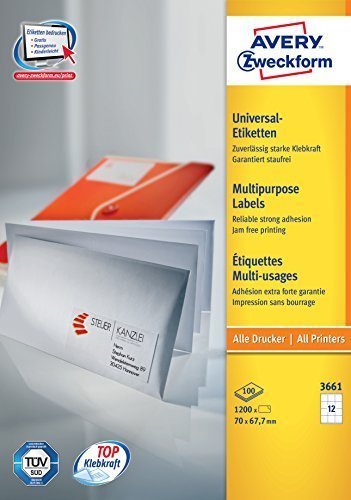 EAN 4004182036617 - Avery 3661 etiqueta de impresora Blanco Etiqueta para impresora autoadhesiva imagen 1