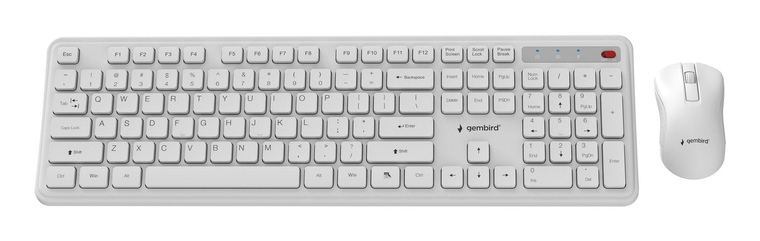 EAN 8716309137027 - Gembird KBS-WPS-01-W teclado Ratón incluido Oficina RF inalámbrico QWERTY Internacional de EE.UU. Blanco imagen 2
