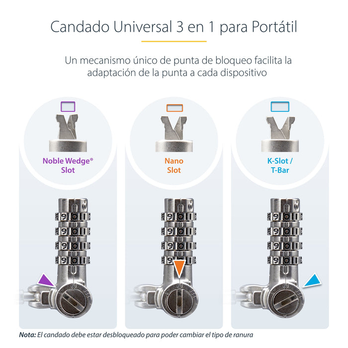 EAN 65030908436 - StarTech.com UNIVCS25-LAPTOP-LOCK cable antirrobo Negro, Plata 2 m imagen 15