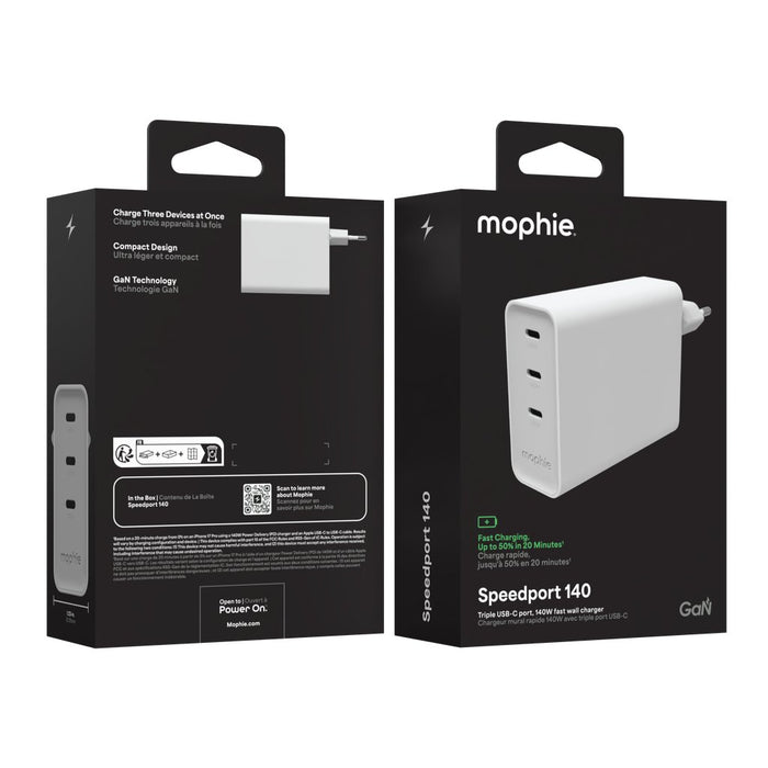 EAN 840390369673 - mophie Speedport 140 Universal Blanco Corriente alterna Carga rápida Interior imagen 8
