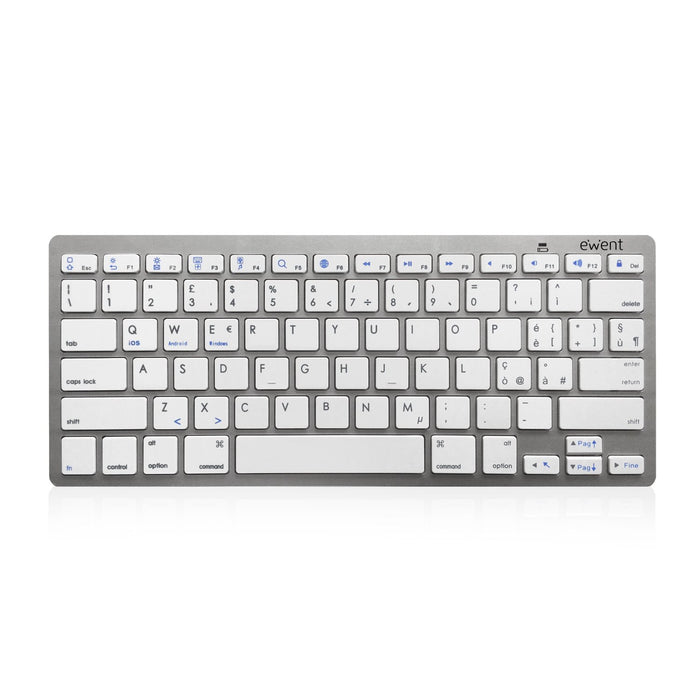 EAN 8056045878724 - Ewent EW3160 teclado para móvil Italiano Bluetooth Plata, Blanco imagen 1