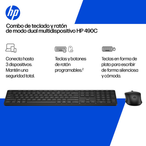 EAN 199251137426 - HP Multi-Device Dual-Mode Mouse and Keyboard Combo 490C teclado Ratón incluido Hogar RF Wireless + Bluetoo imagen 2