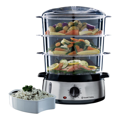 EAN 4008496760459 - Russell Hobbs 19270-56 vaporizador 3 cesta(s) Independiente 800 W Negro, Acero inoxidable imagen 1