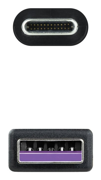 EAN 8433281007727 - Nanocable USB 2.0, 2m cable USB USB C 2 x USB A Negro imagen 3