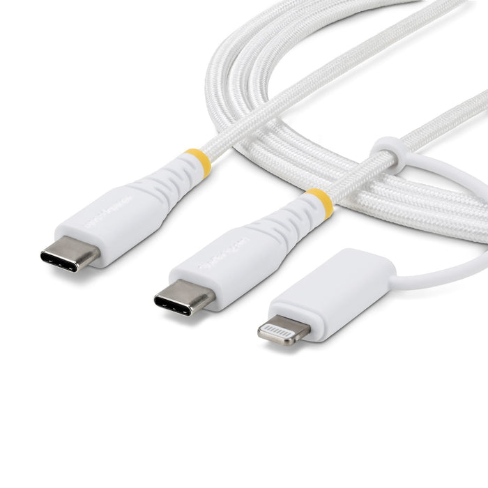 EAN 65030915854 - StarTech.com 1M-U2-LNTC-CABLE cable USB USB C 0,48 Gbit/s Blanco imagen 1