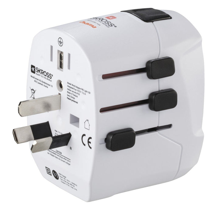 EAN 4047443491428 - Hama World Travel Pro Light USB adaptador de enchufe eléctrico Universal Blanco imagen 9