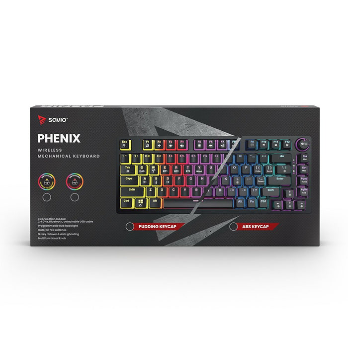 EAN 5901986048572 - Savio Phenix SAVGK- YELLOW PUDDING teclado Juego USB + RF Wireless + Bluetooth QWERTY Inglés de EE. UU. N imagen 7