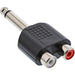 EAN 4043718080434 - InLine 99339 cambiador de género para cable 6.3mm jack male mono 2xCinch Negro imagen 1