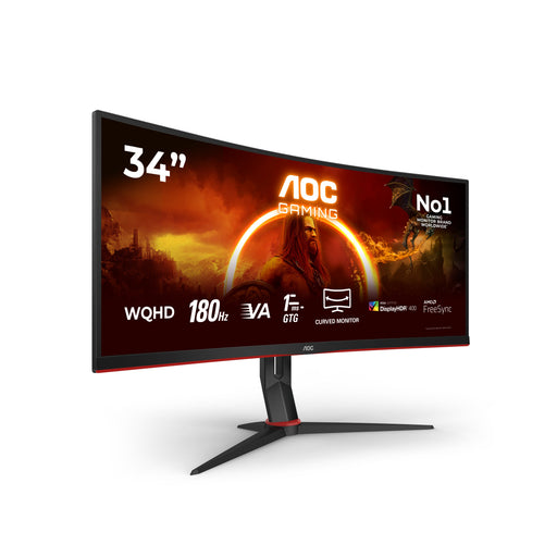 EAN 4038986111331 - AOC G2 CU34G2XP pantalla para PC 86,4 cm (34") 3440 x 1440 Pixeles UltraWide Quad HD LED Negro, Rojo imagen 2