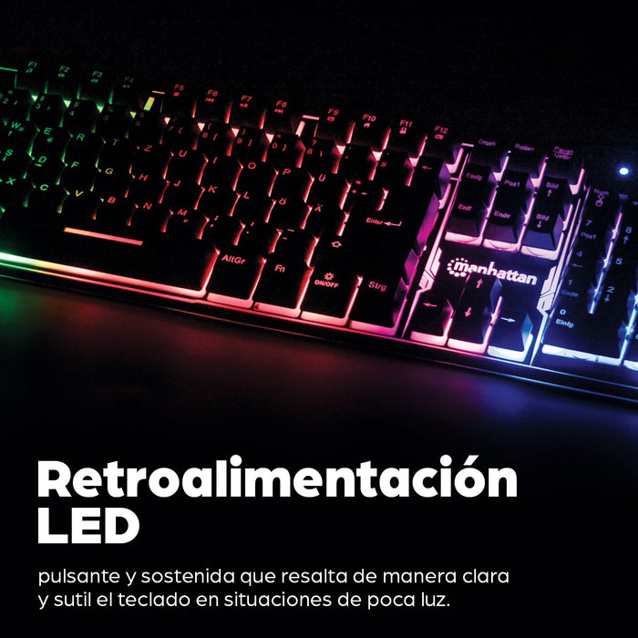 EAN 0766623178457 - Manhattan 178457 teclado Juego USB QWERTY Español Negro imagen 7