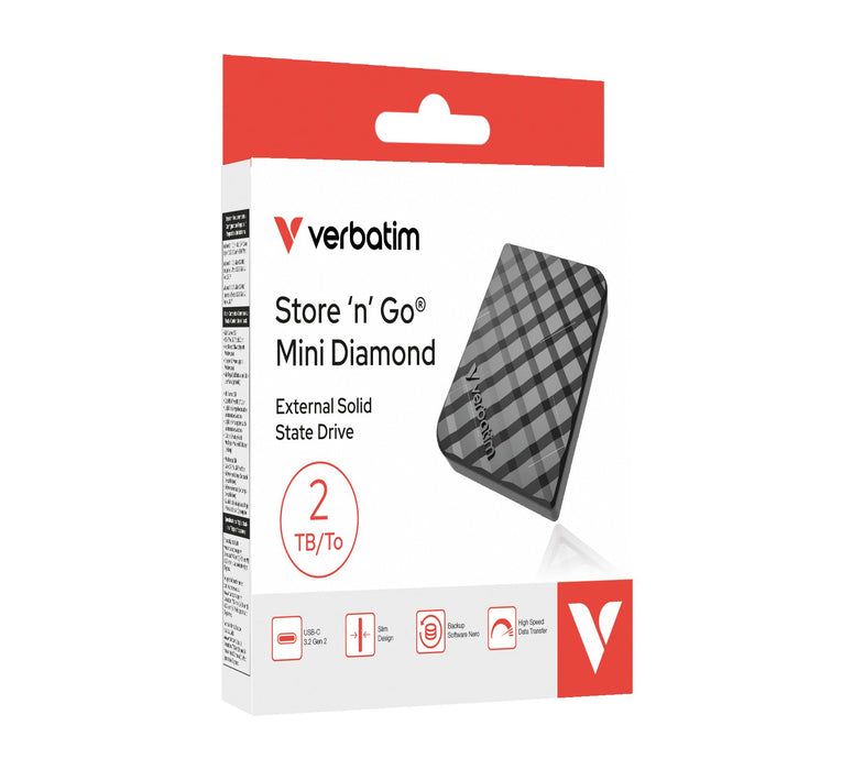 EAN 0023942320265 - Verbatim Store 'n' Go Mini Diamond 2 TB USB Tipo C 3.2 Gen 2 (3.1 Gen 2) Negro imagen 2