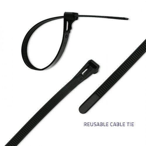 EAN 5901878522333 - Qoltec 52233 presilla Brida reutilizable Nylon Negro 100 pieza(s) imagen 4