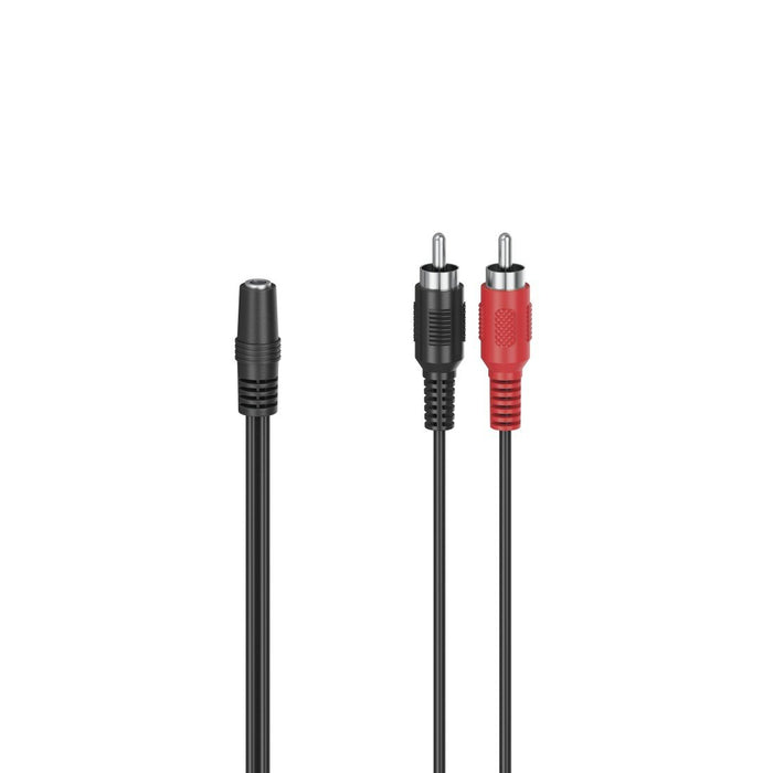 EAN 4047443434807 - Hama 00205186 cable de audio 0,1 m 2 x RCA 3,5mm Negro, Rojo imagen 1