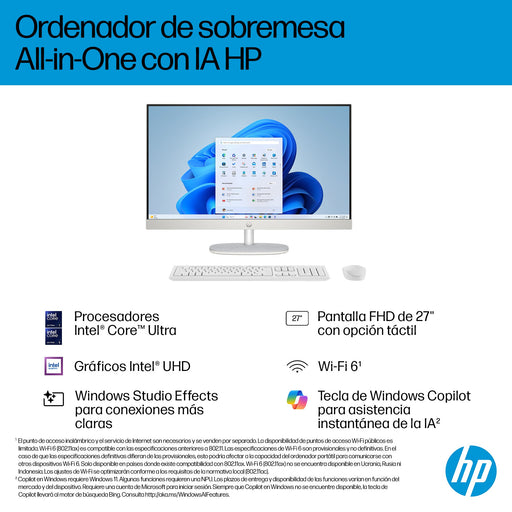 EAN 0199642227255 - HP AI 27-cr2014ns Intel Core Ultra 5 225U 68,6 cm (27") 1920 x 1080 Pixeles PC todo en uno 16 GB DDR5-SDR imagen 2