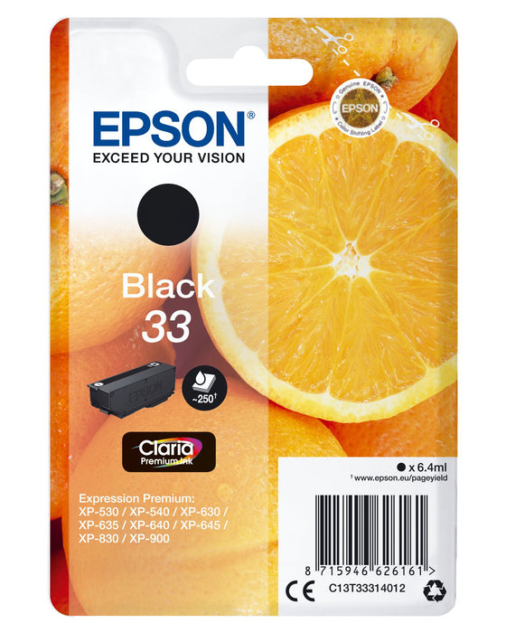 EAN 8715946626178 - Epson Oranges C13T33314022 cartucho de tinta 1 pieza(s) Original Negro imagen 1