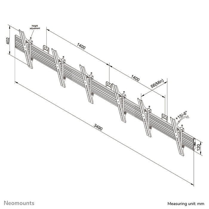 EAN 8717371447557 - Neomounts NMPRO-WMB3 soporte para pantalla de señalización 139,7 cm (55") Negro imagen 8