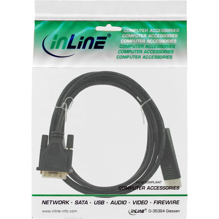 EAN 4043718269495 - InLine 17116 adaptador de cable de vídeo 0,5 m DVI-D DisplayPort Negro imagen 2