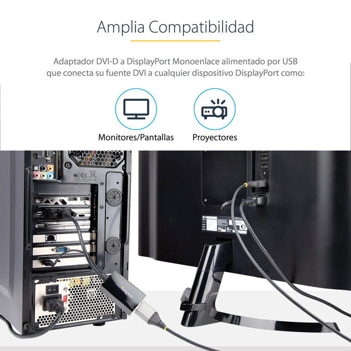 EAN 0065030875851 - StarTech.com DVI2DP2 adaptador de cable de vídeo 0,254 m Negro imagen 11