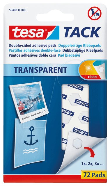 EAN 4042448366849 - TESA 59408-00000 chincheta Transparente 72 pieza(s) imagen 1