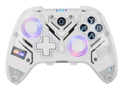 EAN 8436587974977 - Krom NXKROMKRYSTAL mando y volante Transparente, Blanco Bluetooth/USB Gamepad Analógico/Digital Android,  imagen 1