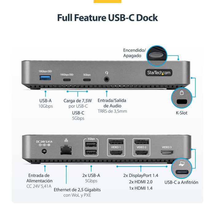 EAN 0065030900089 - StarTech.com 116E-USBC-DOCK base para portátil y replicador de puertos Alámbrico USB 3.2 Gen 2 (3.1 Gen 2 imagen 9