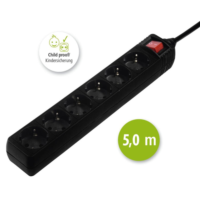EAN 4047443359766 - Hama 137266 base múltiple 6 salidas AC Interior Negro imagen 2