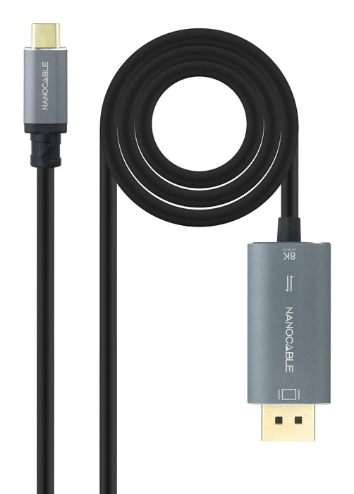 EAN 8433281017405 - Nanocable 10.15.5022 adaptador de cable de vídeo 2 m USB Tipo C DisplayPort Negro imagen 1