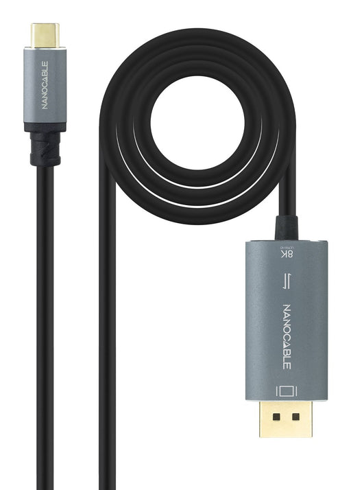 EAN 8433281017405 - Nanocable 10.15.5022 adaptador de cable de vídeo 2 m USB Tipo C DisplayPort Negro imagen 1