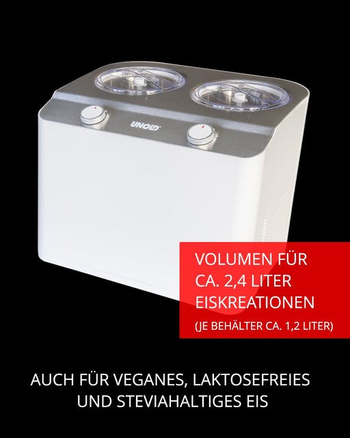 EAN 4011689488306 - Unold Doppio Compresor de helados 2,4 L 250 W Acero satinado, Blanco imagen 2
