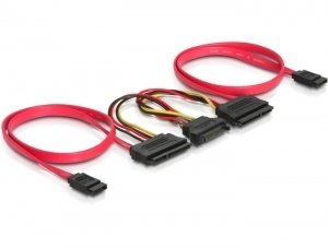 EAN 4043619843565 - DeLOCK SATA All-in-One cable for 2x HDD cable de SATA 0,5 m Rojo imagen 1