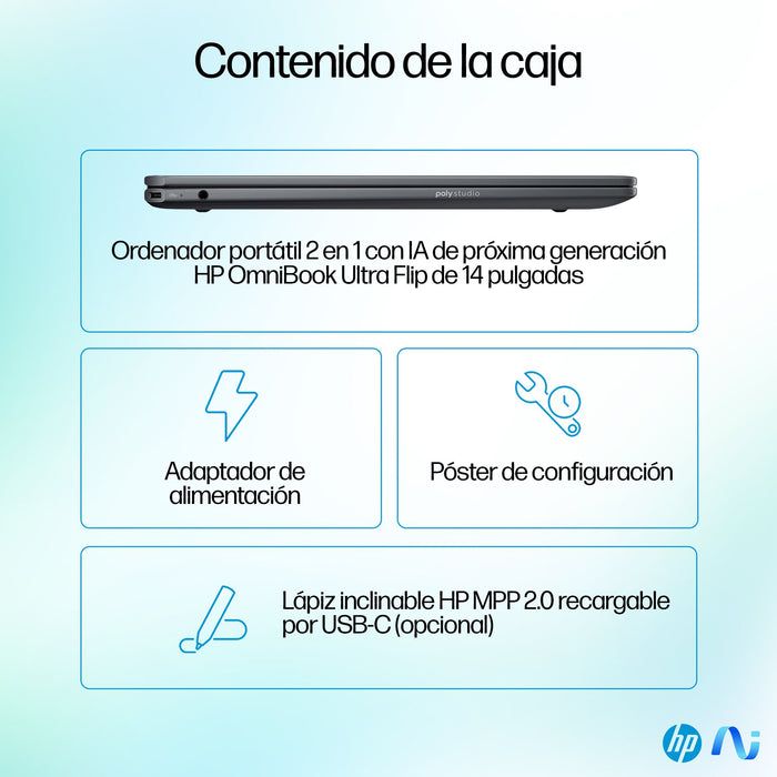 EAN 198828974846 - HP OmniBook Ultra Flip 14-fh0006ns Copilot+ PC Intel Core Ultra 7 258V 35,6 cm (14") Pantalla táctil 3K 32 imagen 5