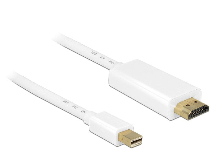 EAN 4043619837083 - DeLOCK 83708 adaptador de cable de vídeo 3 m Mini DisplayPort HDMI Blanco imagen 1