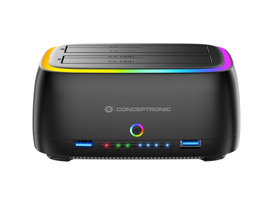 EAN 4015867244623 - Conceptronic DONN36B base de conexión para disco duro USB 3.2 Gen 1 (3.1 Gen 1) Type-C Negro imagen 1