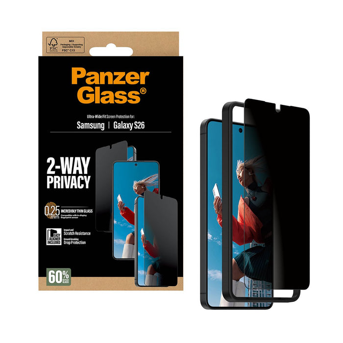 EAN 5715685033889 - PanzerGlass ® 2-Way Privacy Screen Protector Samsung Galaxy S26 | Ultra-Wide Fit w. EasyAligner Protector imagen 6