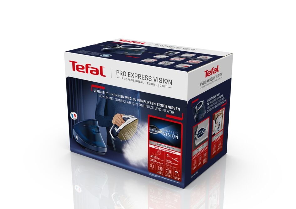 EAN 3121040082331 - Tefal Pro Express Vision GV9812 3000 W 1,1 L Durilium AirGlide Autoclean soleplate Azul, Blanco imagen 16
