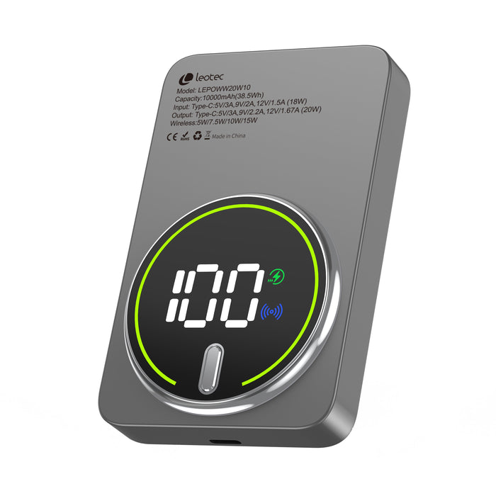 EAN 8436588883704 - Leotec LEPOWW20W10G batería externa Polímero de litio Cargador inalámbrico imagen 1